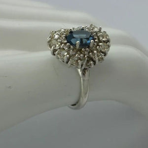 Damen Ring mit Blautopas & Zirkonia/ 925er Silber