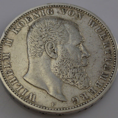 5 Mark Deutsches Reich Wilhelm II. König von Württemberg 1902 F