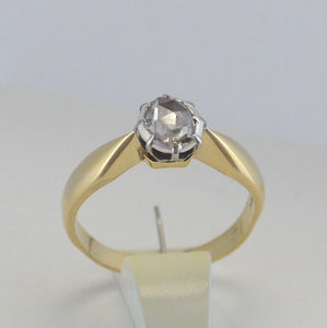 Vintage Ring Gelbgold 585er 14 K- 0.70 ct.Diamant Altschliff / 56 17,8 mm Ø *