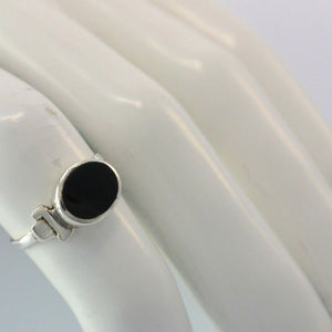 Vintage Damenring Onyx / 835 Silber 49 15,6 mm Ø