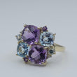 Laden Sie das Bild in den Galerie-Viewer, Damen Ring Topas &amp; Amethyst 375er - 9 K Gold Gr. 57 18,1 mm Ø Wie Neu!
