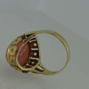 Vintage Damen Ring mit Rosenquarz 333er - 8 Karat Gelbgold - 55 17,5 mm Ø *