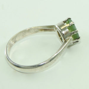 Vintage Damenring Silber 925er mit Jade 55 17,5 mm Ø