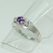 Laden Sie das Bild in den Galerie-Viewer, Vintage Damen Ring 585er Gold mit Diamant &amp; Amethyst 0.50 ct - 53 16,8 mm Ø *
