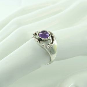 Vintage Damenring 835er Silber mit Amethyst 57 18,1 mm Ø