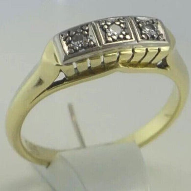 Vintage Damenring mit Diamanten ca.0.15 ct / 585er 14 K Gold 56 17,8 mm Ø*