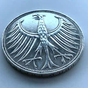 5 Deutsche Mark Silberadler 1961 F