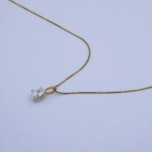 Kette 333er 8 K Gold Anhänger 585er 14 K Gold mit 0.30 ct. Diamant / 42 cm