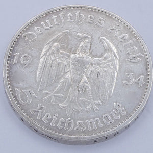 5 Reichsmark 1934 D Silbermünze Deutsches Reich Garisonkirche