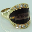 Laden Sie das Bild in den Galerie-Viewer, Damen Ring 750er Gold mit Rauchquarz &amp; Brillianten ca. 0.30 ct - 58 18,4 mm Ø *
