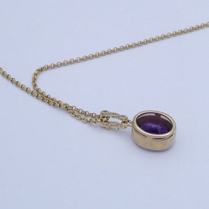 Vintage Kette mit Anhänger & Amethyst / 333er 8 K Gelbgold / 60 cm