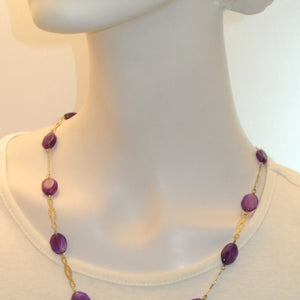 Vintage Kette - mit Amethysten 333er 8 Karat Gold - 57 cm