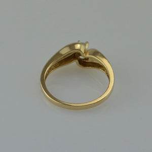 Vintage Damenring mit Brillant / 375er 9 Karat Gelbgold - 54 17,2 mm Ø *