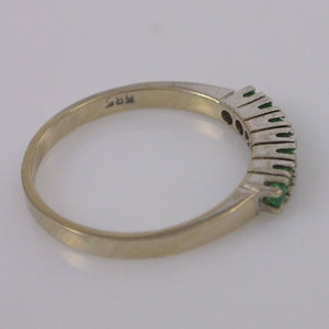 Vintage Damenring mit Smaragd / 585er 14 Karat Gold 57 18,1 mm Ø *