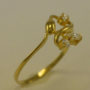 Damenring mit Zirkonia / 750er 18 Karat Gold 53 16,8 mm Ø *