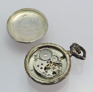 Halskettenuhr Taschenuhr Möhrle - Handaufzug 925er Silber