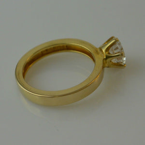 eleganter Solitär-Ring - mit Zirkonia / 925er Silber - vergoldet