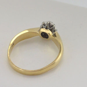 Vintage Ring Gelbgold 585er 14 K- 0.70 ct.Diamant Altschliff / 56 17,8 mm Ø *