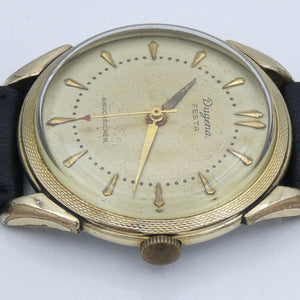 Vintage Dugena Festa Walzgold Double 20 Mikron Handaufzug Herrenuhr