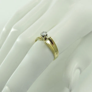 Vintage Damenring 585er 14 K Gelbgold mit Diamanten ca.0,20 ct 57 18,1 mm Ø *