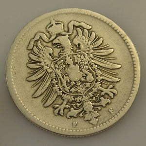 1 Mark Silbermünze dt. Kaiserreich 1875 F - großer Adler