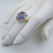 Laden Sie das Bild in den Galerie-Viewer, Damen Ring Topas &amp; Amethyst 375er - 9 K Gold Gr. 57 18,1 mm Ø Wie Neu!
