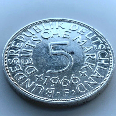 5 Deutsche Mark Silberadler 1966 F