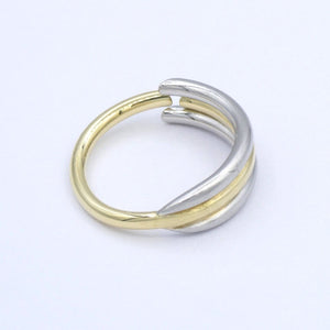 Damenring 750er-18 K Gelbgold & 950 Platin mit Diam. ca. 0.15 ct. /52 16,5 mm Ø