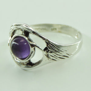 Vintage Damenring 835er Silber mit Amethyst 57 18,1 mm Ø