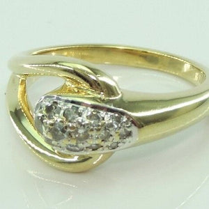 Vintage Damen Ring 585er Gold mit Diamanten ca. 0.15 ct - 52 16,5 mm Ø