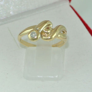 Vintage Damen Ring - Gelbgold 585er 14 Karat - mit „Brillant“ 56 17,8 mm Ø *