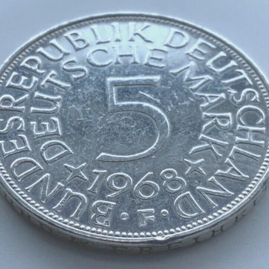 5 Deutsche Mark Silberadler 1968 F