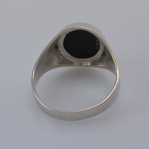 Vintage Unisex Ring Onyx / 835 Silber 60 19,1 mm Ø