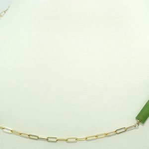 Vintage Damen Kette mit Jade / 333er - 8 Karat Gelbgold / ca. 76 cm