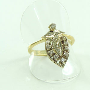 Vintage Damenring 583er Gold mit Diamanten ca. 0.50 ct / 59 18,8 mm Ø *