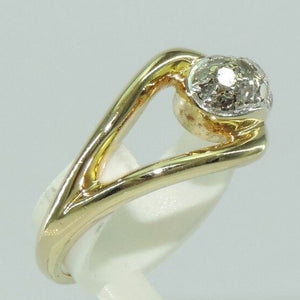 Vintage Damen Ring 585er Gold mit Diamanten ca. 0.15 ct - 52 16,5 mm Ø