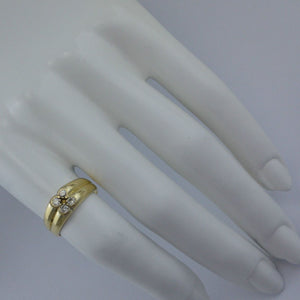 Vintage Damen - Ring mit Diamanten 0.32 ct 750er 18 Karat Gelbgold 54 17,2 mm *