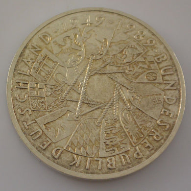 10 Dt. Mark Silber Silbermünze Bundesrepublik Deutschland 1949 - 1989 / 1989 G