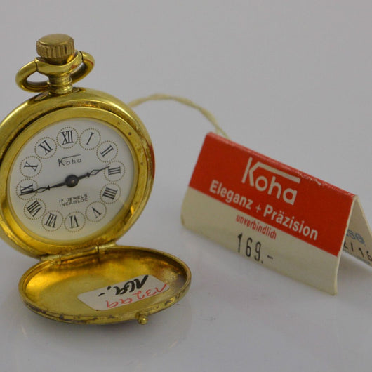 KOHA Halsketten-Uhr - Anhänger - 17 Rubis Incabloc / Handaufzug / ohne Kette