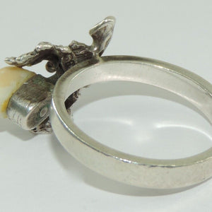 Trachtenschmuck Ring - Eichenblattdekor / 835er Silber / 53 16,8 mm Ø