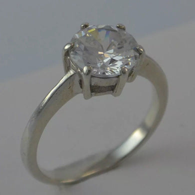 edler Damen-Solitär-Ring - mit Zirkonia / 925er Silber