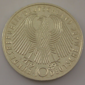 10 Dt. Mark Silber Silbermünze Bundesrepublik Deutschland 1949 - 1989 / 1989 G