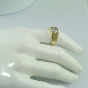 Vintage Ring - Gelbgold 585er 14 Karat mit 0,75 ct. Zirkonia“ 56 17,8 mm Ø *