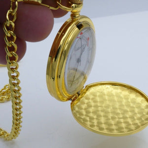 Von Hattenberg Taschen Uhr / Quartz / vergoldet - mit Kette