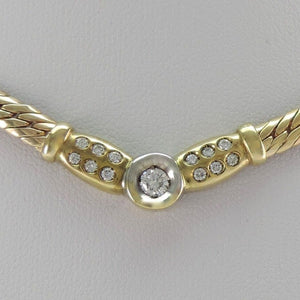 Collier mit ca. 0.70 ct. Diamanten / 585er 14 K Gold / ca. 44 cm