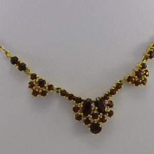 Vintage Collier mit Granat / 333er 8 Karat Gelgold 40cm