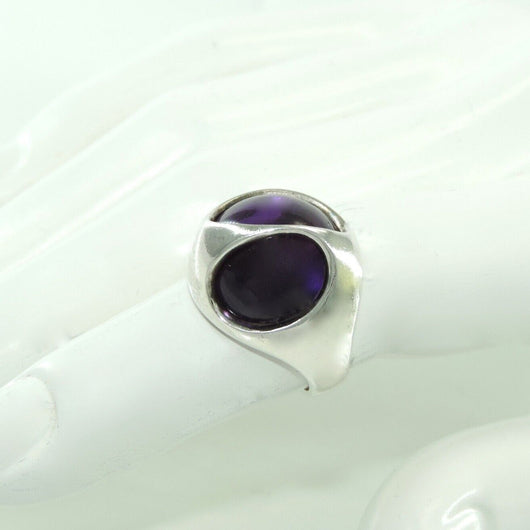 Vintage Damenring 925er Silber mit Amethyst 54 17,2 mm Ø