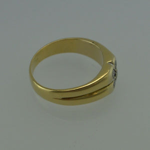 Vintage Damen - Ring mit Diamanten 0.32 ct 750er 18 Karat Gelbgold 54 17,2 mm *