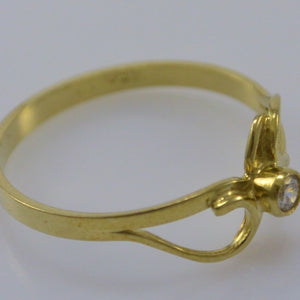 Damenring mit Zirkonia / 585er 14 Karat Gold 54 17,2 mm Ø *