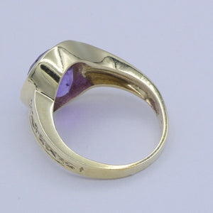 Vintage Damen Ring 585er 14 Karat Gelbgold mit Amethyst 55 17,5 mm Ø